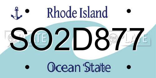 SO2D877 Rhode Island License Plate