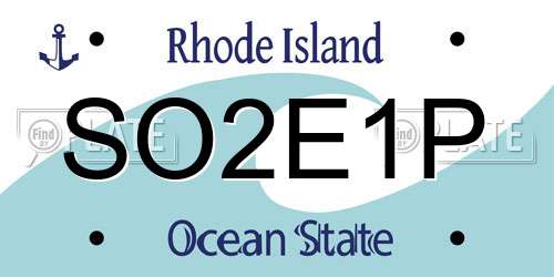 SO2E1P Rhode Island License Plate
