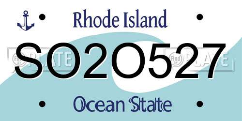 SO2O527 Rhode Island License Plate