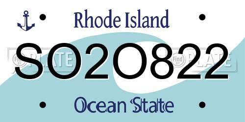 SO2O822 Rhode Island License Plate