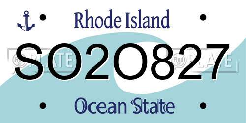 SO2O827 Rhode Island License Plate