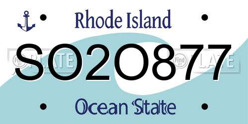 SO2O877 Rhode Island License Plate