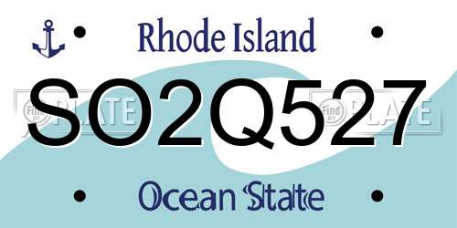 SO2Q527 Rhode Island License Plate
