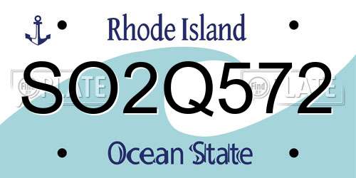 SO2Q572 Rhode Island License Plate
