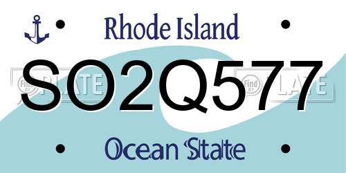 SO2Q577 Rhode Island License Plate