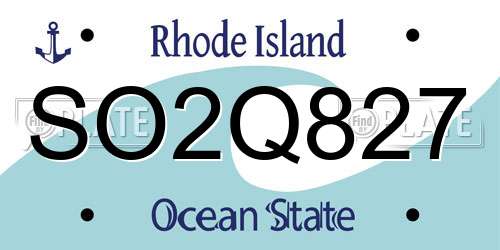 SO2Q827 Rhode Island License Plate