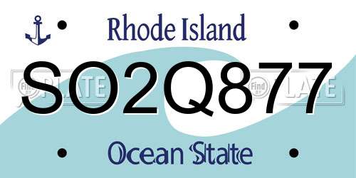 SO2Q877 Rhode Island License Plate