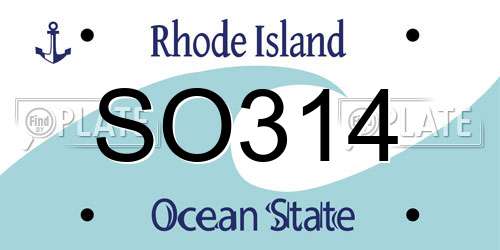 SO314 Rhode Island License Plate