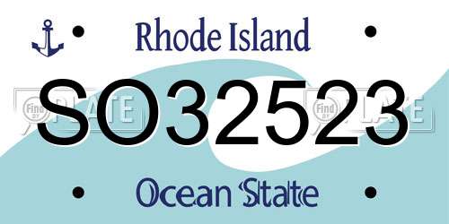 SO32523 Rhode Island License Plate