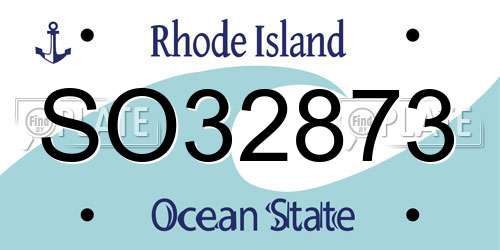 SO32873 Rhode Island License Plate