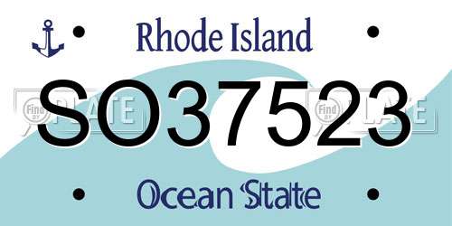 SO37523 Rhode Island License Plate