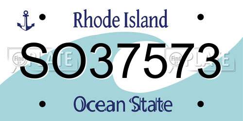 SO37573 Rhode Island License Plate