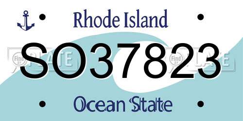 SO37823 Rhode Island License Plate