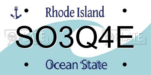 SO3Q4E Rhode Island License Plate