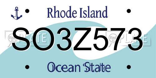 SO3Z573 Rhode Island License Plate