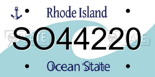SO44220 Rhode Island License Plate