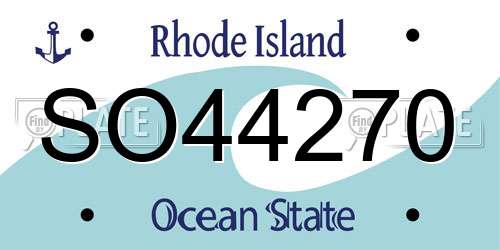 SO44270 Rhode Island License Plate