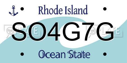 SO4G7G Rhode Island License Plate