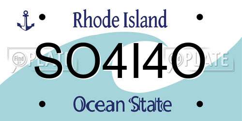 SO4I4O Rhode Island License Plate