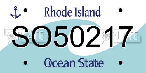 SO50217 Rhode Island License Plate