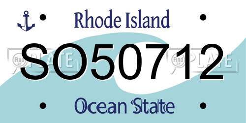 SO50712 Rhode Island License Plate