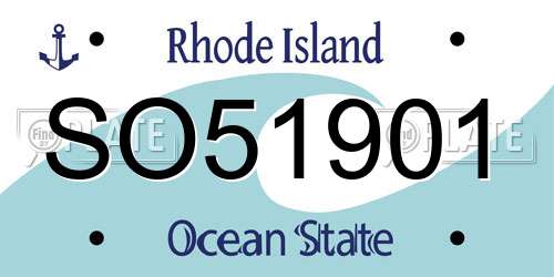 SO51901 Rhode Island License Plate