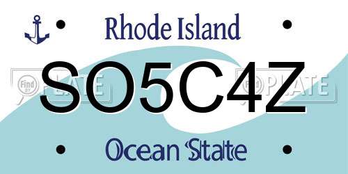 SO5C4Z Rhode Island License Plate