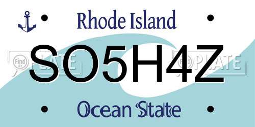 SO5H4Z Rhode Island License Plate