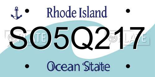 SO5Q217 Rhode Island License Plate