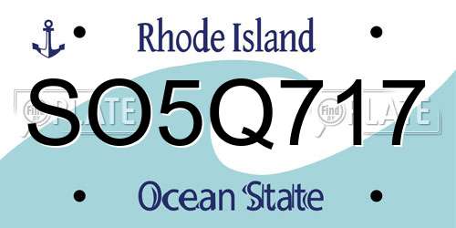 SO5Q717 Rhode Island License Plate