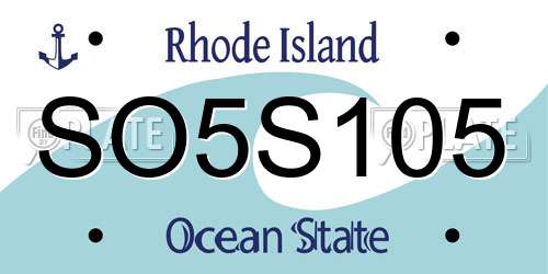 SO5S105 Rhode Island License Plate
