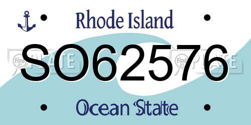 SO62576 Rhode Island License Plate