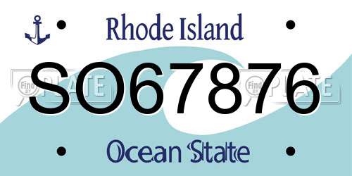 SO67876 Rhode Island License Plate