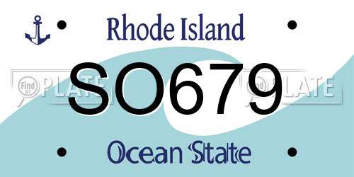 SO679 Rhode Island License Plate