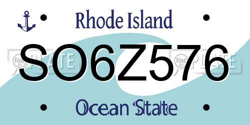 SO6Z576 Rhode Island License Plate