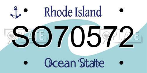 SO70572 Rhode Island License Plate