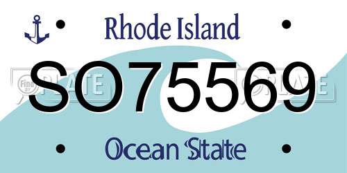 SO75569 Rhode Island License Plate
