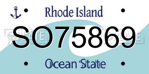 SO75869 Rhode Island License Plate