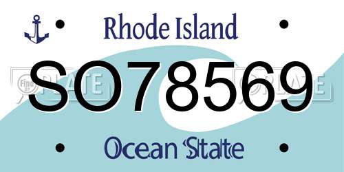 SO78569 Rhode Island License Plate