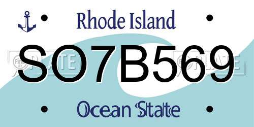 SO7B569 Rhode Island License Plate