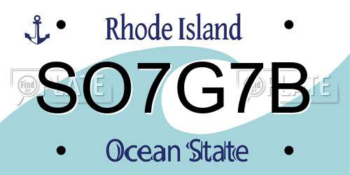 SO7G7B Rhode Island License Plate