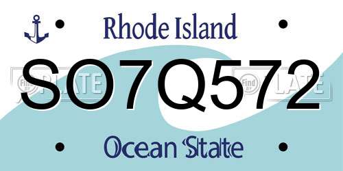 SO7Q572 Rhode Island License Plate