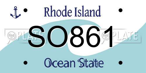 SO861 Rhode Island License Plate
