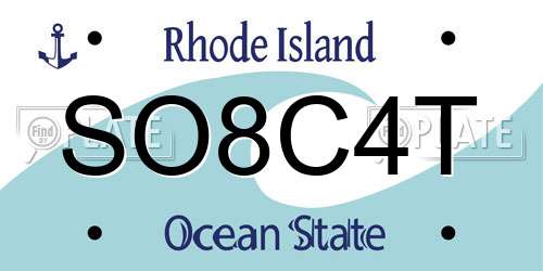 SO8C4T Rhode Island License Plate