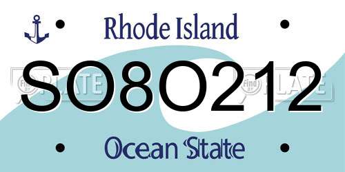 SO8O212 Rhode Island License Plate