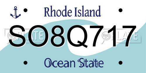 SO8Q717 Rhode Island License Plate