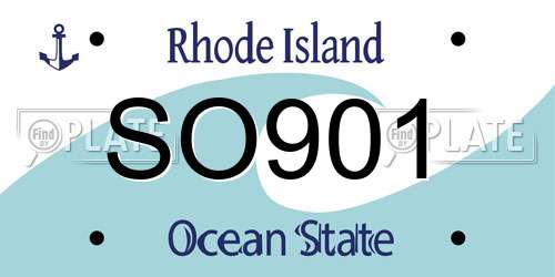 SO901 Rhode Island License Plate
