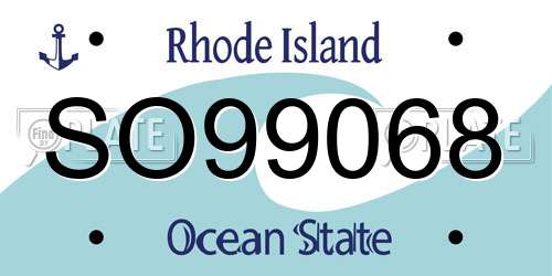 SO99068 Rhode Island License Plate