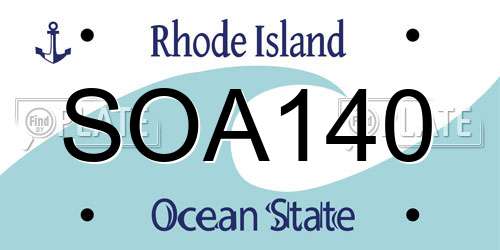 SOA140 Rhode Island License Plate