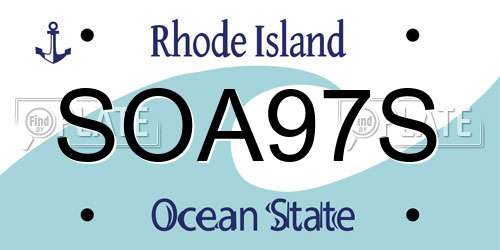 SOA97S Rhode Island License Plate